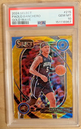 2024 Panini Select Paolo Banchero Gold Wave Bookend /10 PSA 10 #215