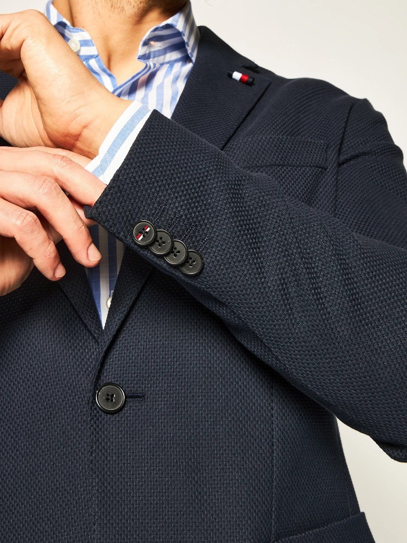 Blazer Tommy Hilfiger Uomo Slim Fit Navy Nuovo foto 5