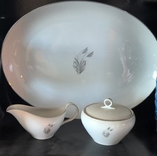 Fukagawa Hand Painted Porcelain Platter Set Botanical Pattern 715 Japan