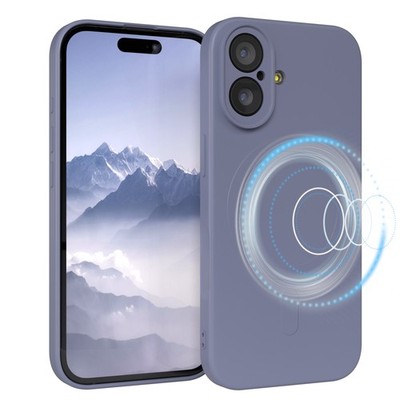 Silikonhülle magnetisch für Apple iPhone 17 Magnet Bumper Schutzcover in Eisblau