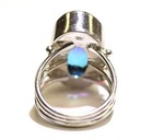 925 sterling silver Bi color pink blue tourmaline gemstone Lab Grown ring 11.1g — photo 4