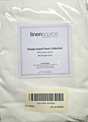 SIMPLY GRAND COTTON SATEEN SHEET FULL SIZE 400 COUNT BY LINEN SOURCE