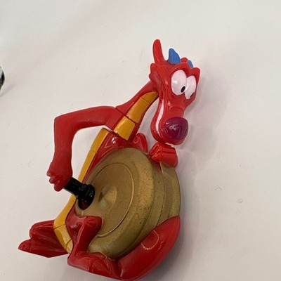Disney Mulan Mushu Dragon with Gong Figure McDonalds Toy Collectible Red