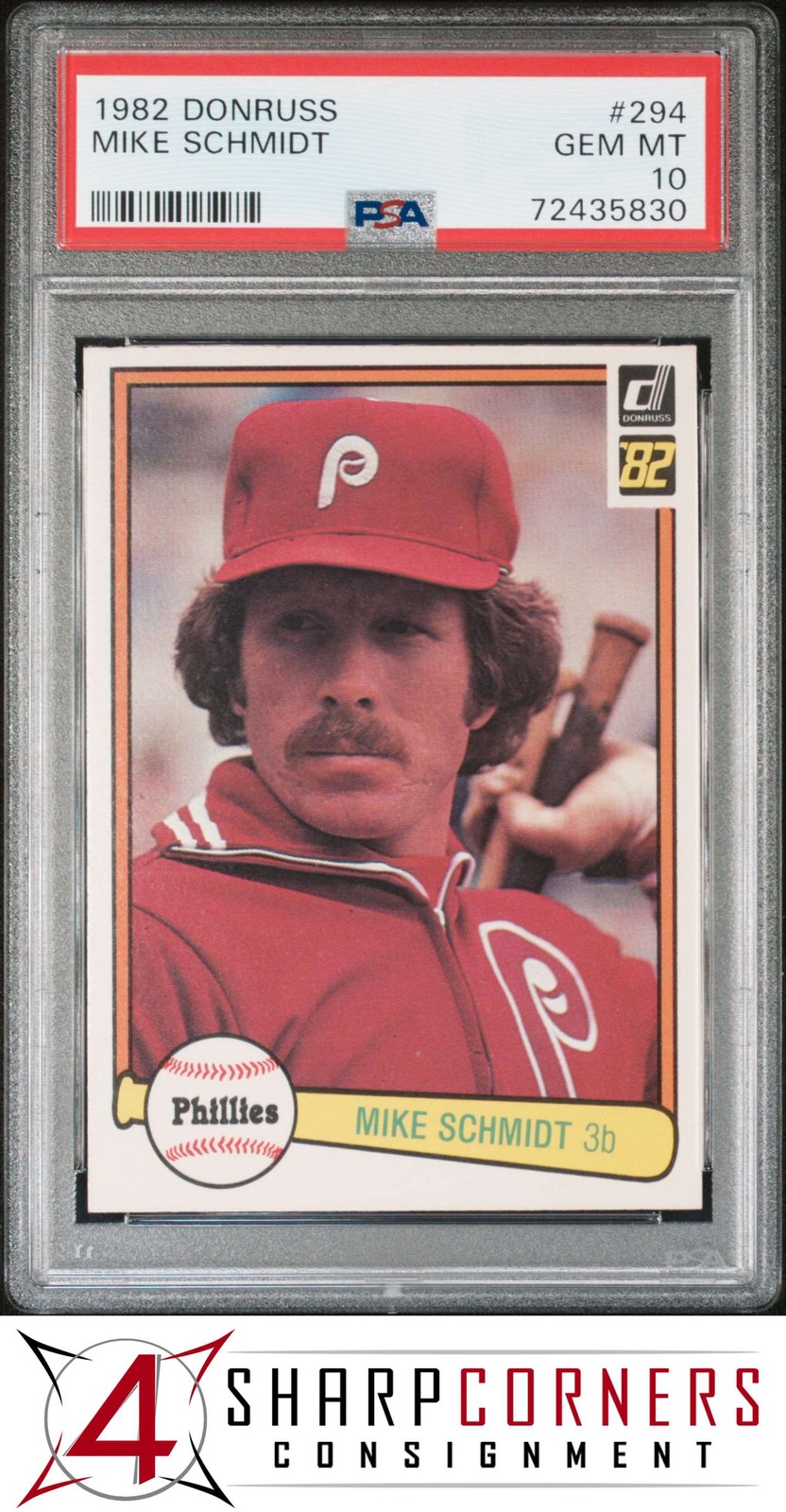 1982 DONRUSS #294 MIKE SCHMIDT PHILLIES HOF PSA 10