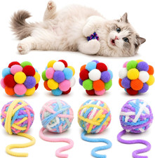 Cat Toy Balls with Bell Crinkle Sounds, 12 Pack for Indoor Cats Kittens So