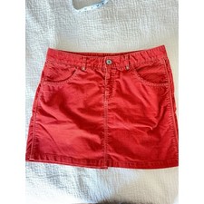 Athleta Kaleidoscope Orange Corduroy Mini Skirt 12