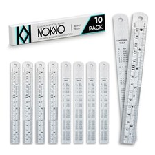 6 Inch Metal Ruler Bulk Set - 10-Pack of Compact 6 Inch / 15cm 6 Inch - 10 Pack