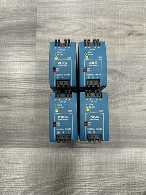 Lot Of 4 PULS POWER SUPPLY ML70.100 24V/3A 24-28V 72W 115/230VAC 1.6/0.8A