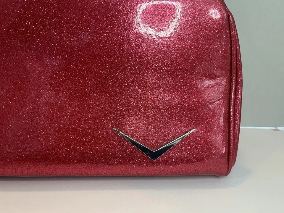 Lux De Ville розовый красный блестящий винил рокабилли поцелуй замок сумочка ручная сумка - Изображение 3 из 4