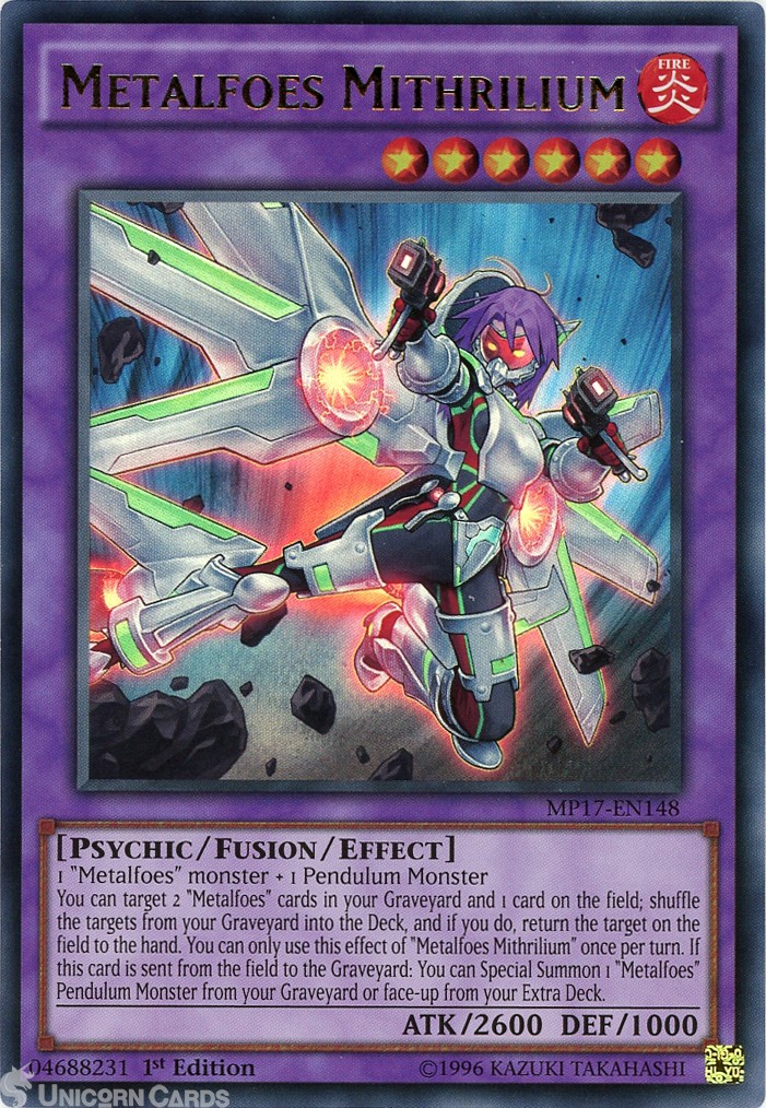 MP17-EN148 Metalfoes Mithrilium Ultra Rare 1st Edition Mint YuGiOh Card