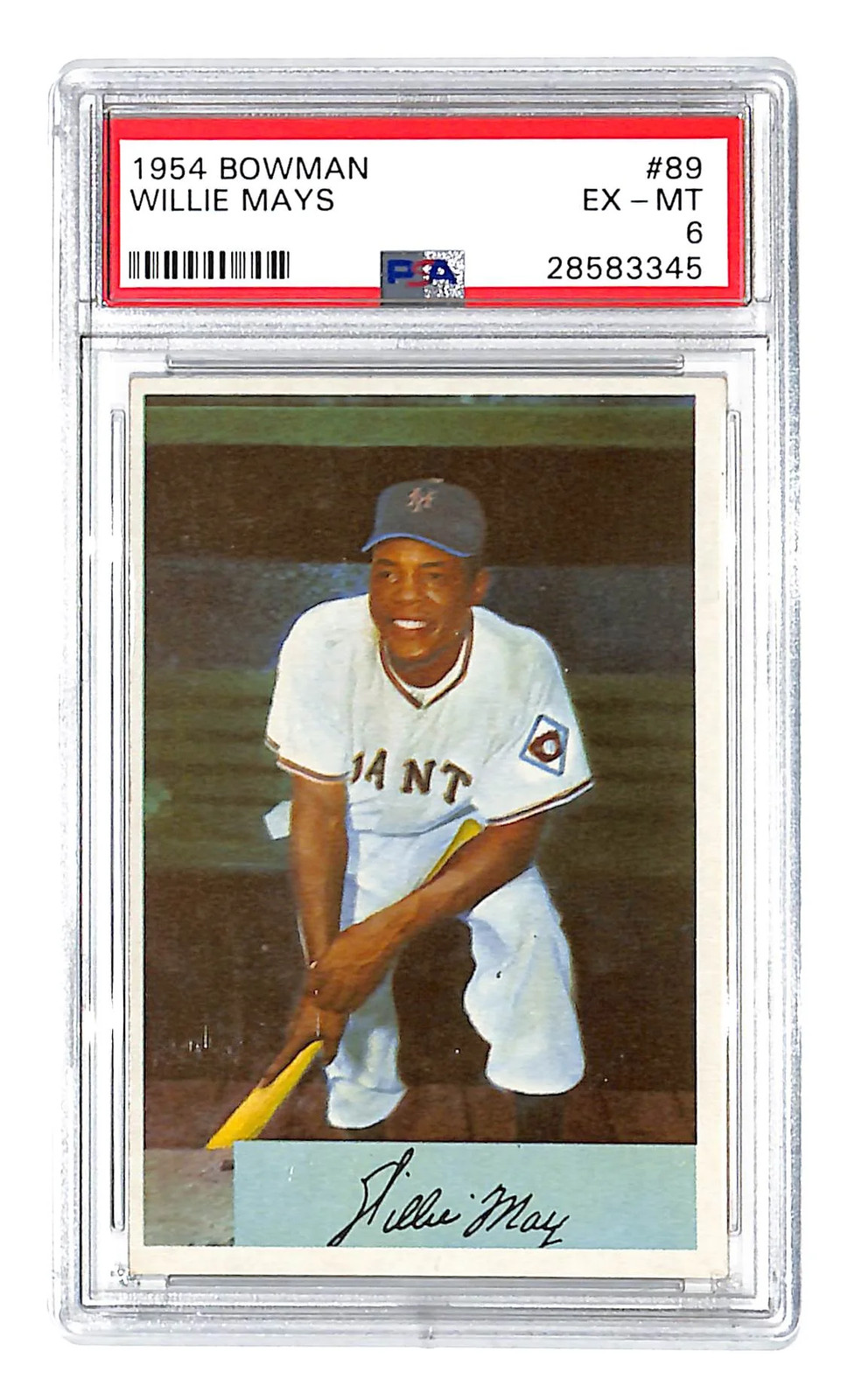 1954 Bowman Willie Mays PSA 6 Card 89 San Francisco Giants HOF #28583345 (XO) 17