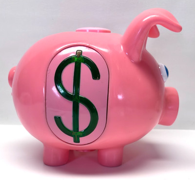 Vtg Just For Laughs, Avon Ohio Piggy Bank ,Lights Up and Sounds
