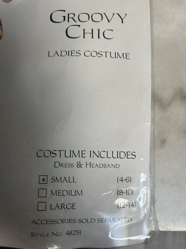 Novo Fantasia de Vestido de Halloween GROOVY CHIC * Tamanho Médio (8/10) * Anos 60 70 DISCO - Imagem 2 de 3