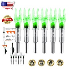 Durable 6ct Green LED Arrow Nocks .204-.246 ID - Easy ON/OFF Switch