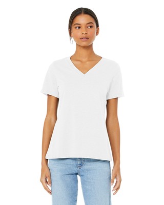 BELLA + CANVAS Women's Relaxed Heather CVC Jersey V-Neck T-Shirt FREE SHIPPING!