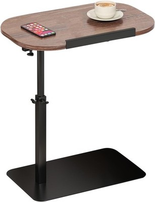 Höhenverstellbares Ende Seitentisch Sofa Tray 360 ° drehbarer Ständer c-förmig
