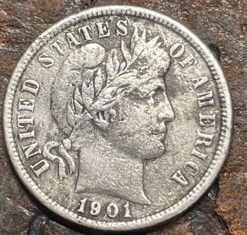 1901 Barber Dime USA 🇺🇸 Historic Silver Coin 🪙