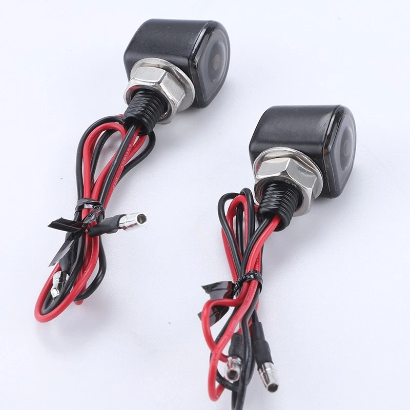 2X Luz de seta LED para motocicleta âmbar mini indicador preto pisca-pisca universal - Imagem 3 de 4