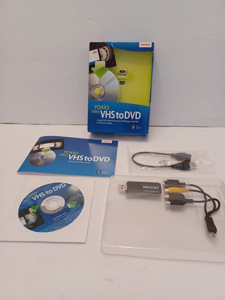 Convertidor Roxio Easy VHS a DVD Transferencia VHS》》DVD Windows 7-Superior NUEVA CAJA ABIERTA Foto 2 de 4