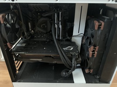 Working PC custom NZXT H510 ATX Mid-Tower White TUF Motherboard B550M-plus RX580