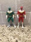Bandai Vintage 1996 Power Rangers Zeo Red & Green Ranger 8" Figure Loose