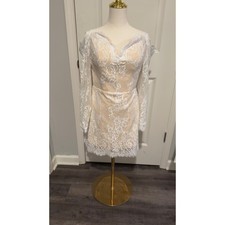 White Lace Off Shoulder Corset Back Mini Dress Gla Party Sexy Wedding Rehearsal