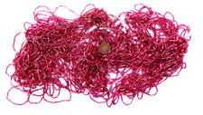 BULK Vintage Czech Bugle Beads Hanks Sz 2 Fuchsia Silver Lined Lot 1 CZECH