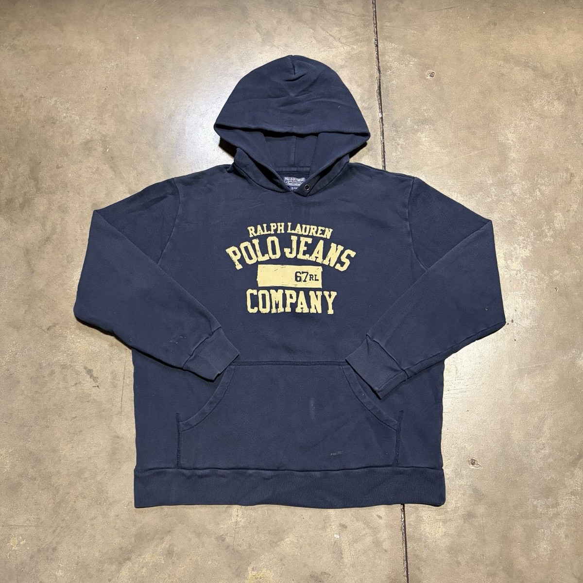 Vintage Polo Jeans Company Ralph Lauren Hoodie Men XL Navy