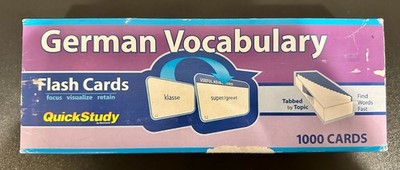 German Vocabulary Flash Cards - 1000 Cards: A QuickStudy Reference Tool