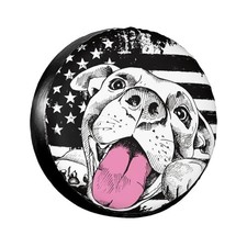 Spare Tire Cover 17 Inch Tire Diameter 80-83cm31-33in American Flag And Dog Spare Tire Cover 17 Inch Tire Diameter 80-83cm31-33in American Flag And Dog