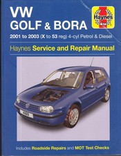 VW MK4 GOLF & BORA GTI,GTI TURBO,SE,TDi,SDi,GT TDi,GTTDi,HAYNES MANUAL 2001-2003