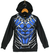 Marvel Kids Zip-Up Costume Hoodie Sweatshirt Long Sleeve Size L Black