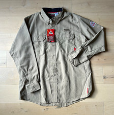 Bulwark FR iQ Series Comfort Woven Lightweight Shirt 2XL Khaki Embroidered