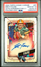 2024 TOPPS COSMIC CHROME BRETT FAVRE AUTO SUPERFRACTOR 1/1 PSA 10/10