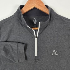 Rhoback Quarter 1/4 Zip Pullover Mens Medium Gray Performance Golf Athletic