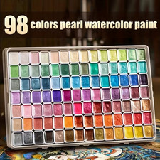98 Colour Pearl Watercolour Paint Set Metallic Artist Grade with Case- UK SHIP