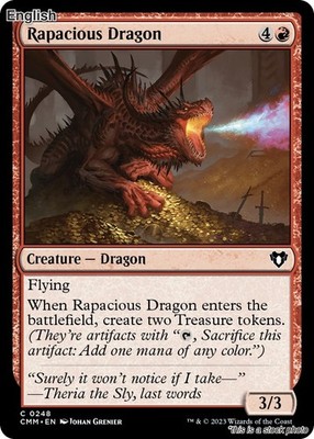 Magic Rapacious Dragon 248 Common Commander Masters NM