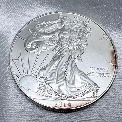 2014 1 oz American Silver Eagle .999 Fine Silver Edge Toning [A1]