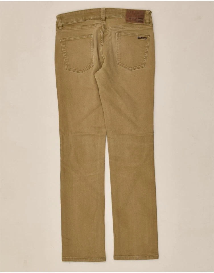 VOLCOM Girls Straight Jeans 13-14 Years W27 L27 Khaki Cotton NT06 - Image 2 of 4