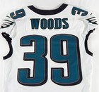 2024 Philadelphia Eagles A.J. Woods #39 Game Used White Jersey 38 954 — photo 7