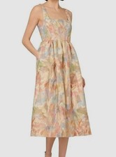 Aidan Mattox By Adrianna Papell Women's Beige Metallic Dress Size 14