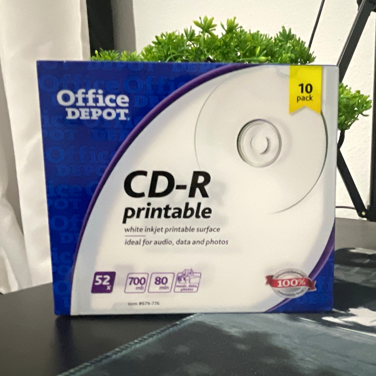 Office Depot CD-R Printable Recordable Discs 52x 700MB 80 Min