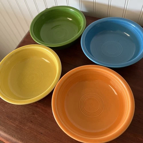 Fiesta Ware Homer Laughlin USA Set Of 4 Soup, Cereal Bowls 7” D Multicolor