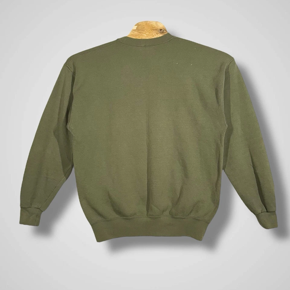 Sudadera Vintage Soffe Sweats Blanco Cuello Redondo Adulto Grande Verde Hecha en EE. UU. Años 90 Foto 2 de 4