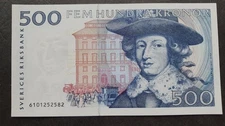 SWEDEN 500 kronor 1986, P-58b, aUNC, *VERY RARE*