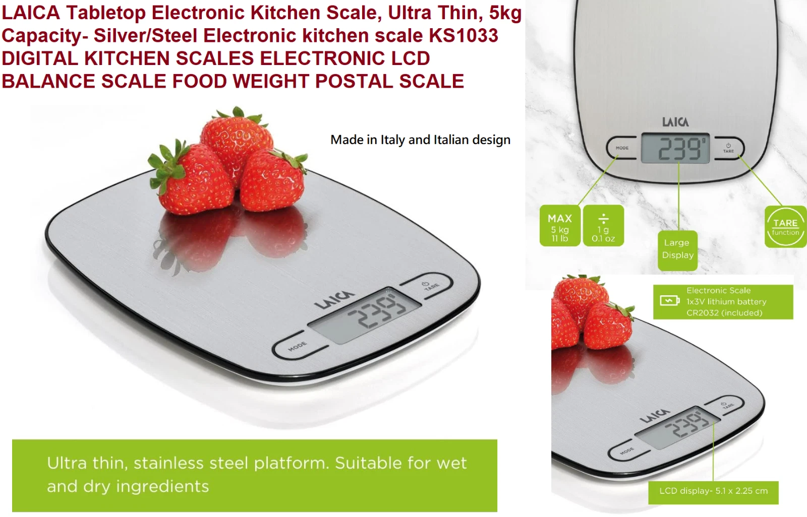 5Kg DIGITAL KITCHEN SCALES ELECTRONIC LCD BALANCE SCALE FOOD WEIGHT POSTAL SCALE