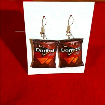 Custom Handmade Cosplay Anime Manga Delicious Nacho Cheese Potato Chips Earrings