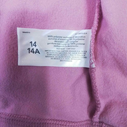 Oshkosh Girls Fleece Jacket Sz 14 Pink Full Zip Front Lightweight Relaxed Fit - Picture 9 of 12