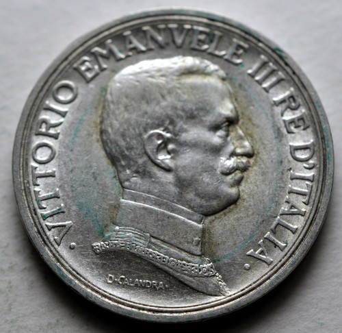 2 Lire 1914 Silver King Vittorio Emanuele III Kingdom of Italy