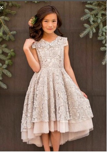 Girls Joyfolie Jacqueline Cream Dress Holiday Lace Vintage 10 Special Occasion - Picture 7 of 8